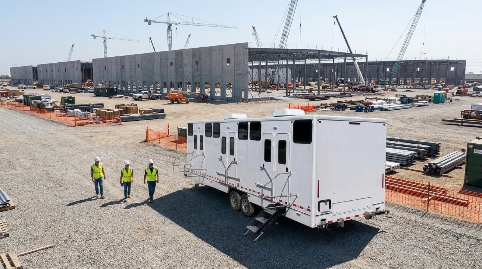 Crew trailer staged for early desert schedules